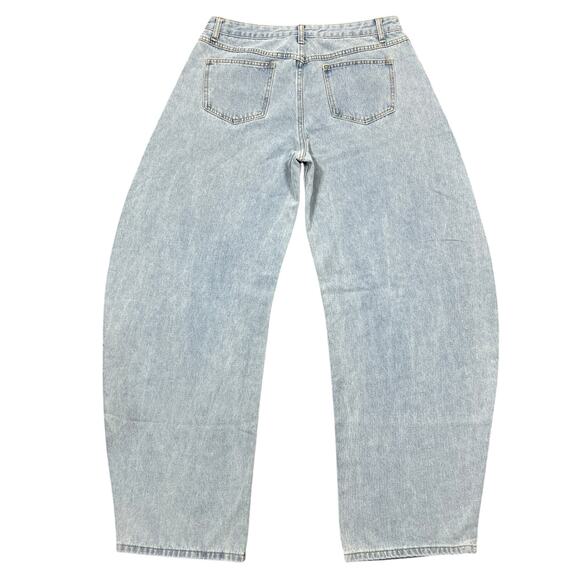 Lioness Horseshoe Jeans Size Large Light Wash Balloon Barrel Wide Leg Denim NEW - Picture 2 of 9